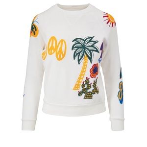 Mother Denim The Square – Sunshiney Day White Sweatshirt